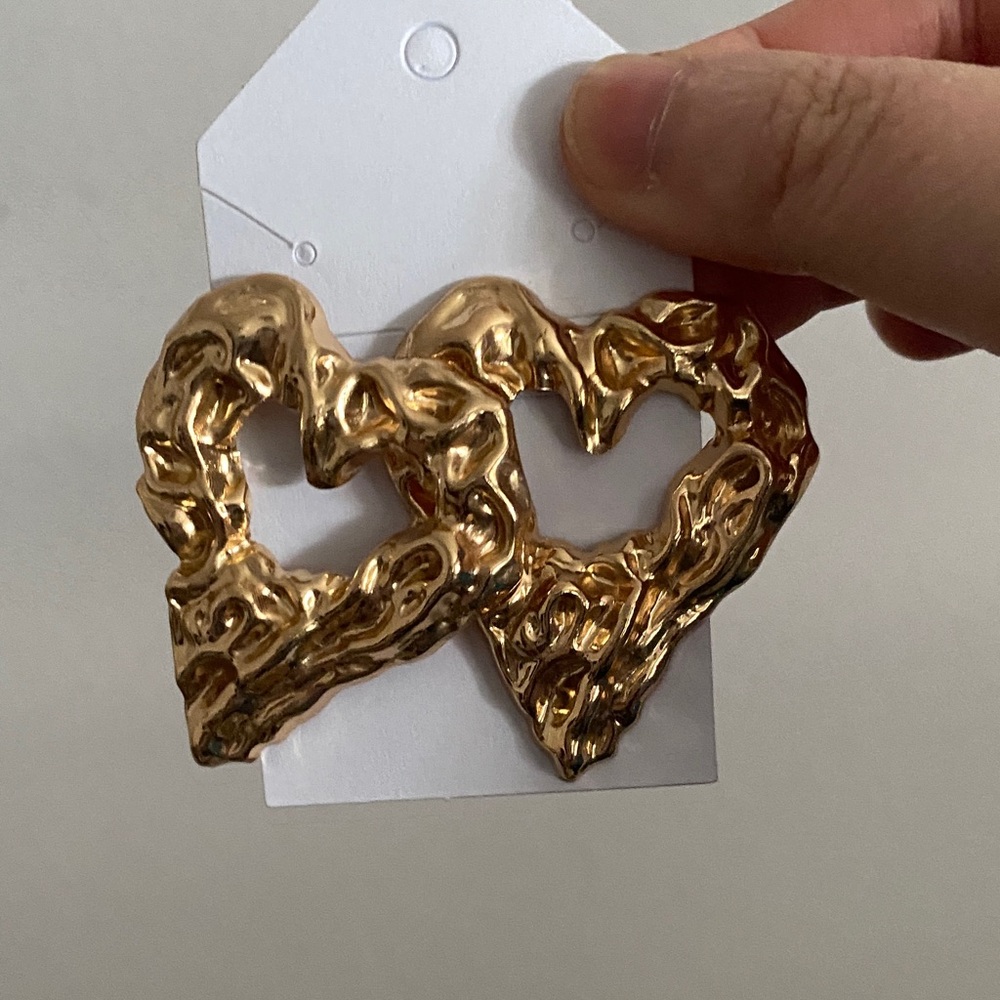 Gold Heart-Shaped Earrings